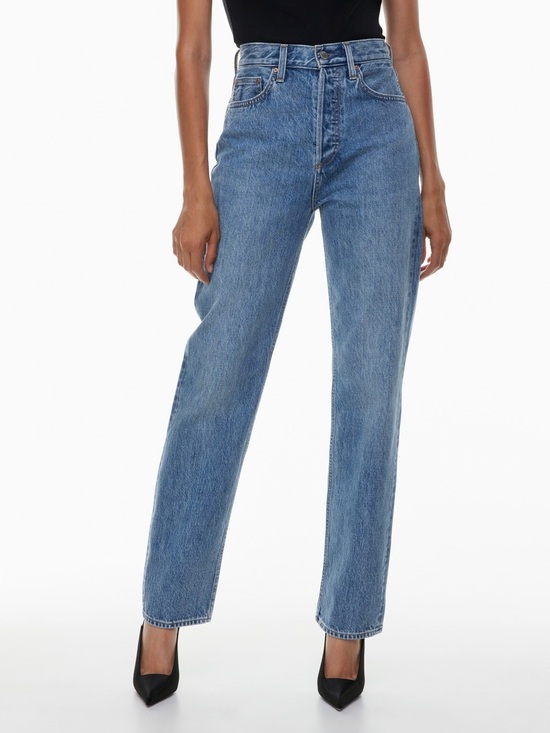 Denim Forum Denim - Aritzia Denim Forum The Joni High Rise Loose 29l Size 24 Blue Wash Everyday Wear